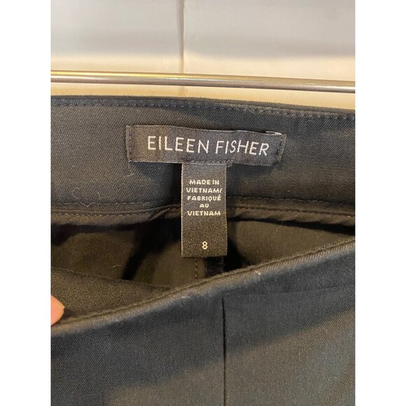 EILEEN FISHER Organic Cotton Stretch Twill Ankle Pant Black Women's Size 8 - Picture 5 of 6